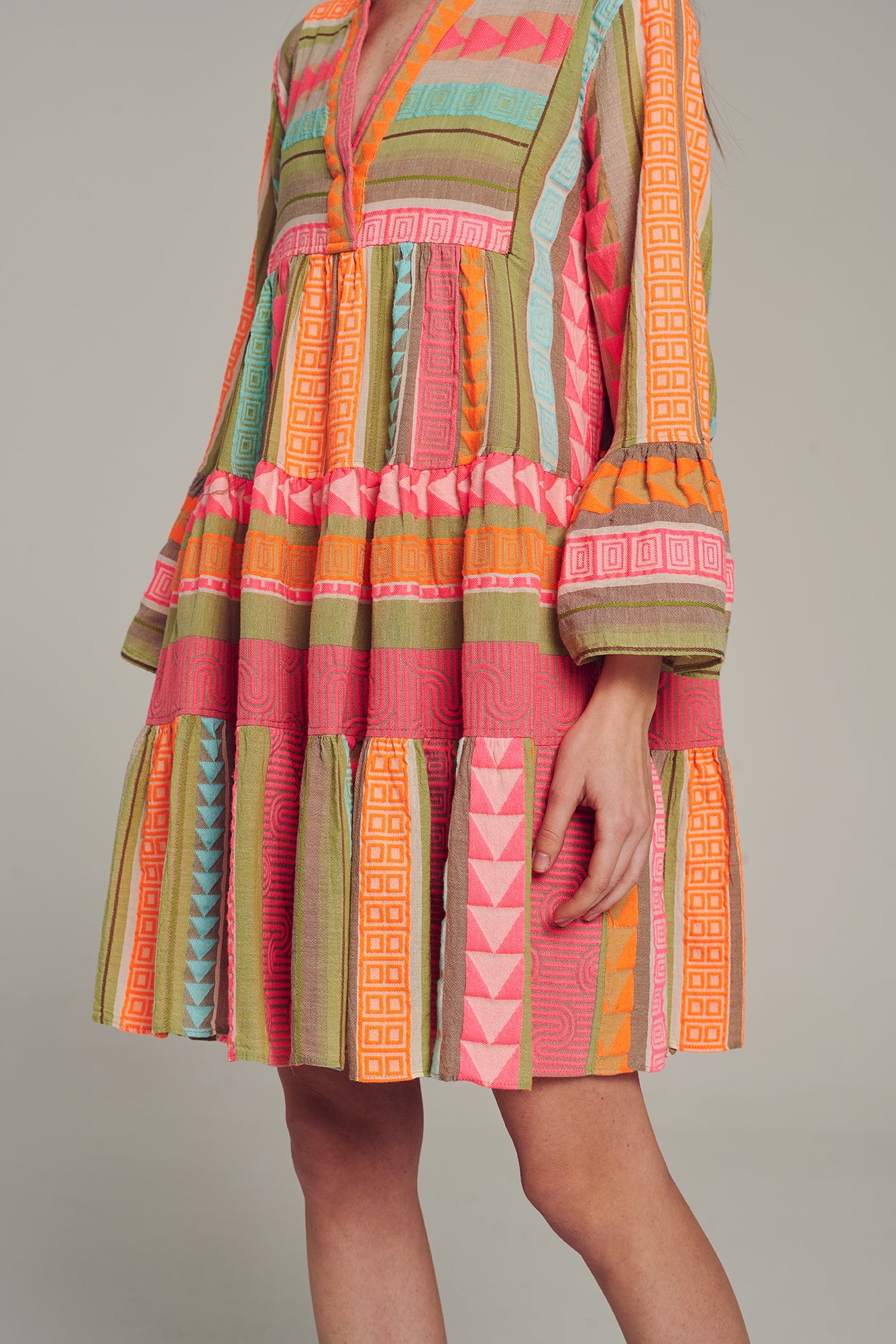devotion ella dress neon pink DEVOTION TWINS ELLA DRESS SHORT Neon Pink Off-White