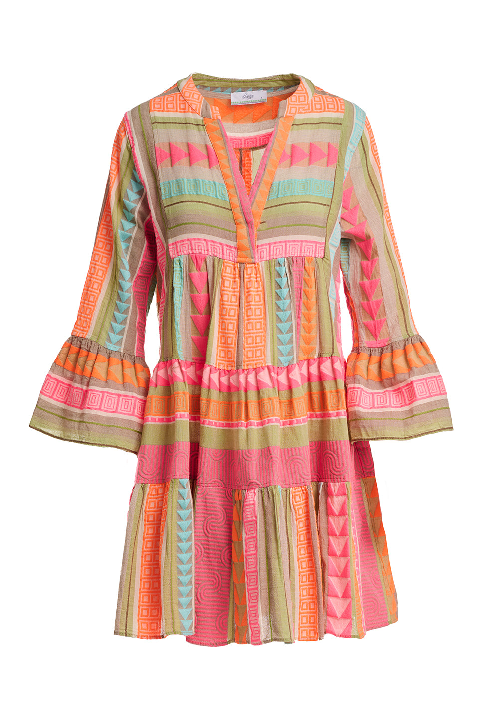 orange and pink dress with sleeves Anna Kosturova | Silk Long Sleeve Wrap Dress Fuchsia Orange | Tie Dye