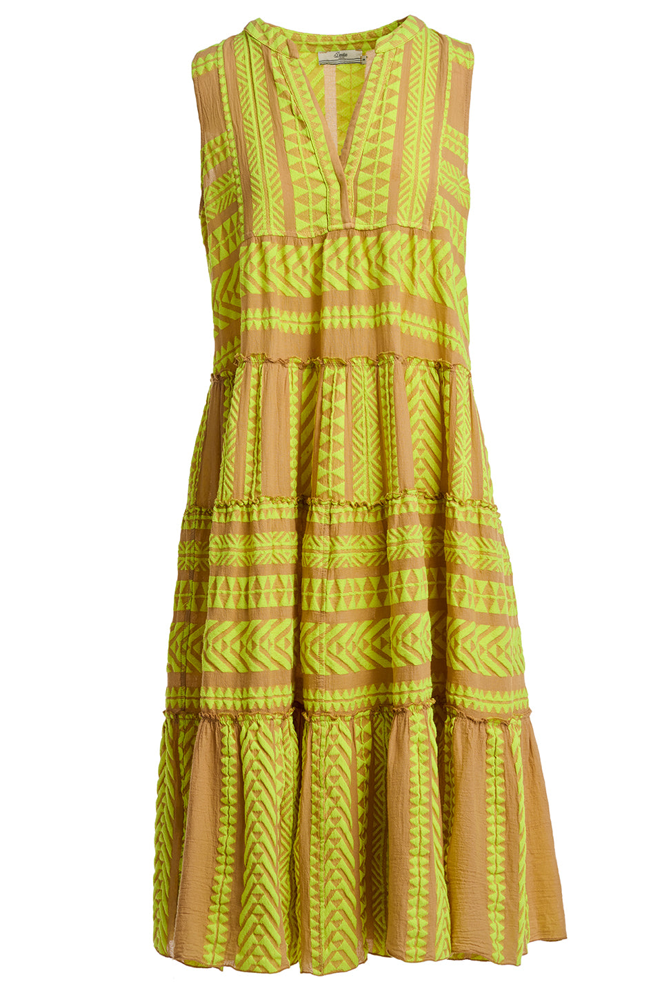 ELLA SLEEVELESS MIDI - N.LIME/BEIGE Devotion TWINS ELLA SLEEVELESS MIDI - N.LIME/BEIGE Devotion TWINS