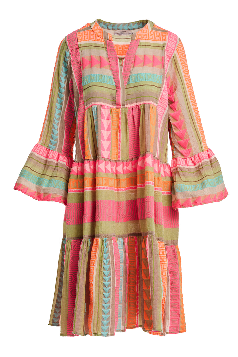 devotion ella dress neon pink Devotion Twins Neon Pink Ella Short Dress In Multi