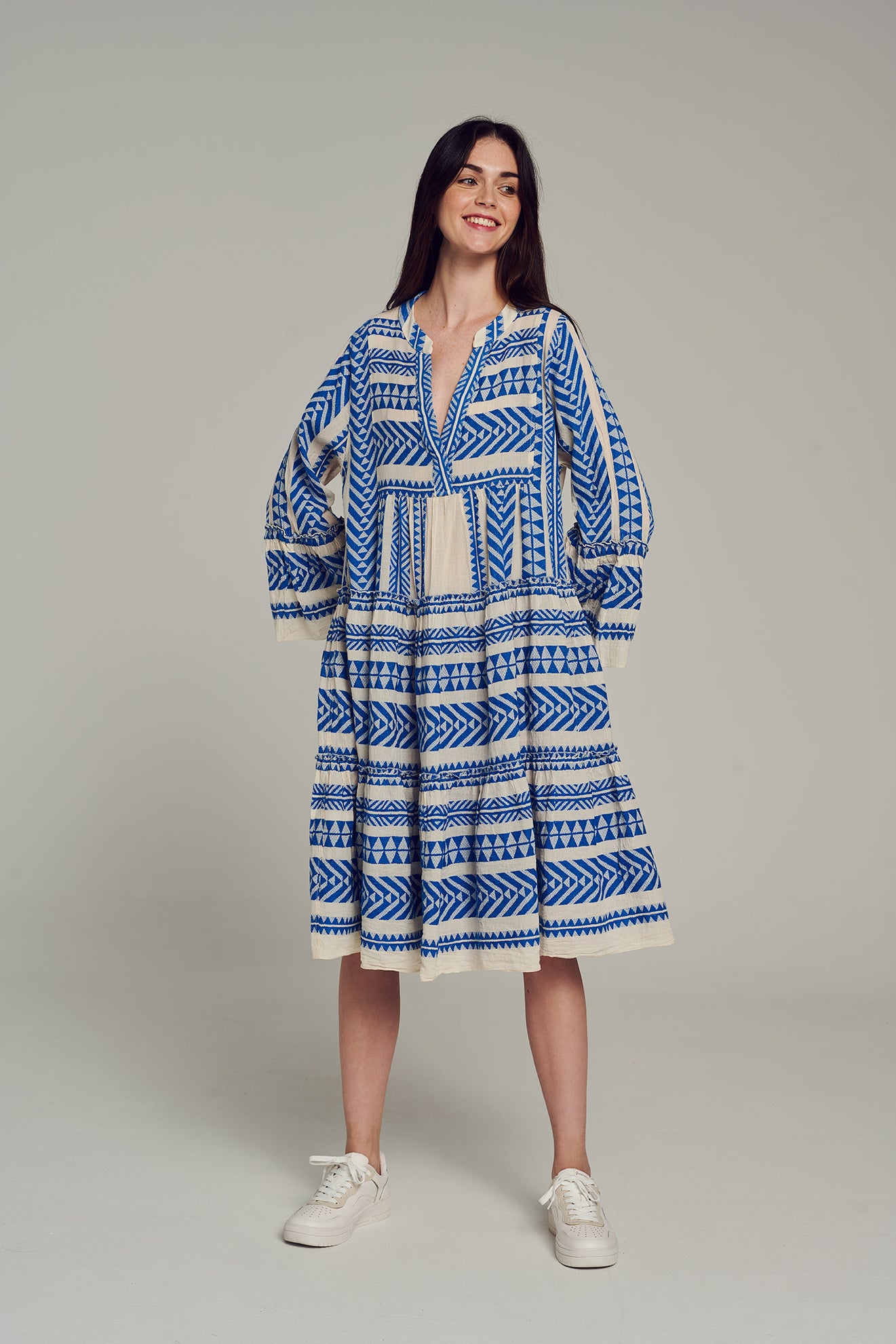 ELLA MIDI - BLUE/OFFWHITE Devotion TWINS ELLA MIDI - BLUE/OFFWHITE Devotion TWINS