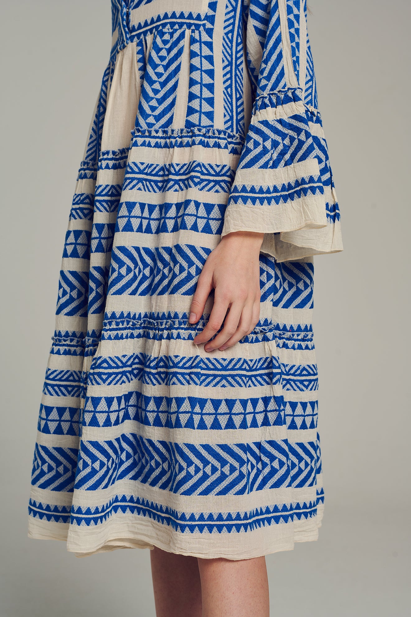 ELLA MIDI - BLUE/OFFWHITE - XS / BLUE ELLA MIDI - BLUE/OFFWHITE - XS / BLUE