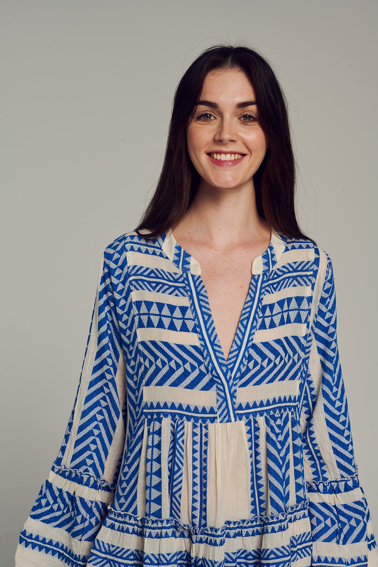 ELLA MIDI - BLUE/OFFWHITE Devotion TWINS ELLA MIDI - BLUE/OFFWHITE Devotion TWINS