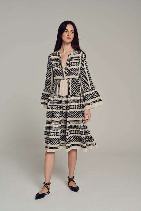 ELLA MIDI - BLACK/OFFWHITE Devotion TWINS ELLA MIDI - BLACK/OFFWHITE Devotion TWINS