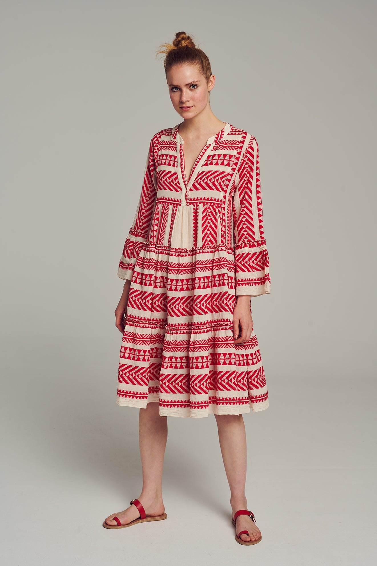 ELLA MIDI - RED/OFFWHITE Devotion TWINS ELLA MIDI - RED/OFFWHITE Devotion TWINS