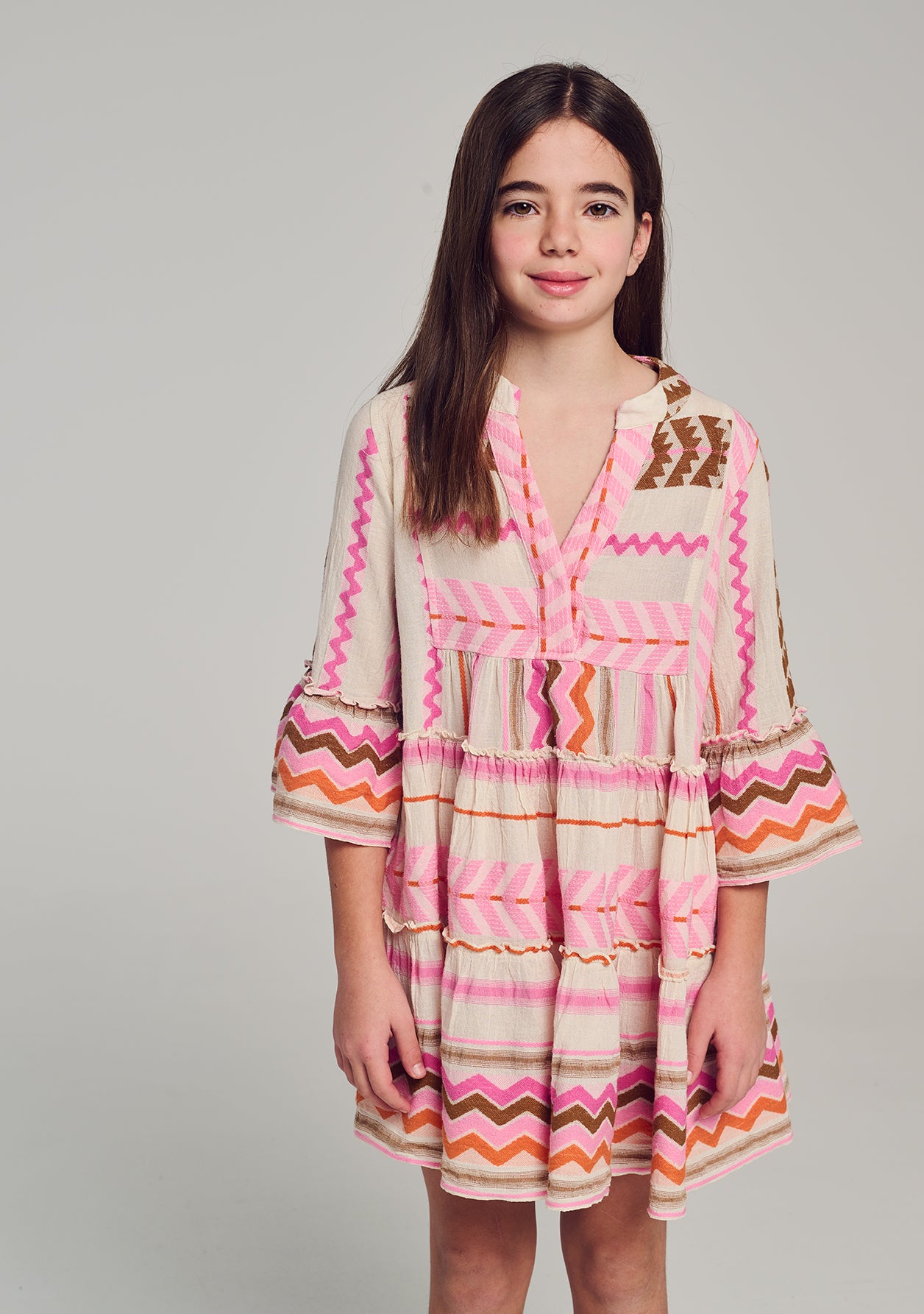 devotion twins pink dress DEVOTION TWINS ROUBINI LONG DRESS Multi Pink Orange